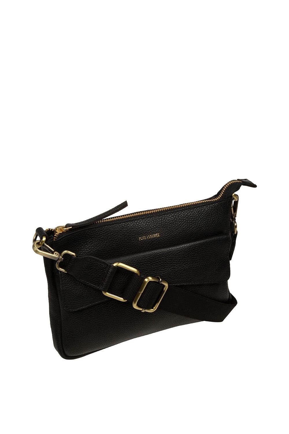 Pure Luxuries London Pure Luxuries London Women's 'Jessamine' Leather Cross Body Bag in Black - 4