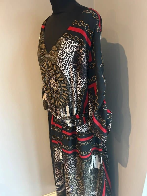 Joe Browns Joe Browns mandala/chain print chiffon midi dress 28 (ref v15)