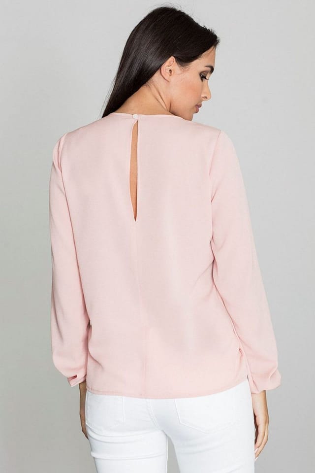 Love Lace Love Lace Women's Back Slit Statement Neckline Blouse in Pink - 2