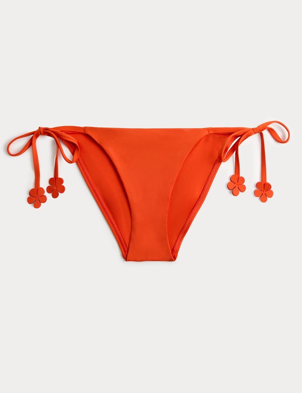 Marks & Spencer M&S Orange Floral Trim Bikini Bottoms
