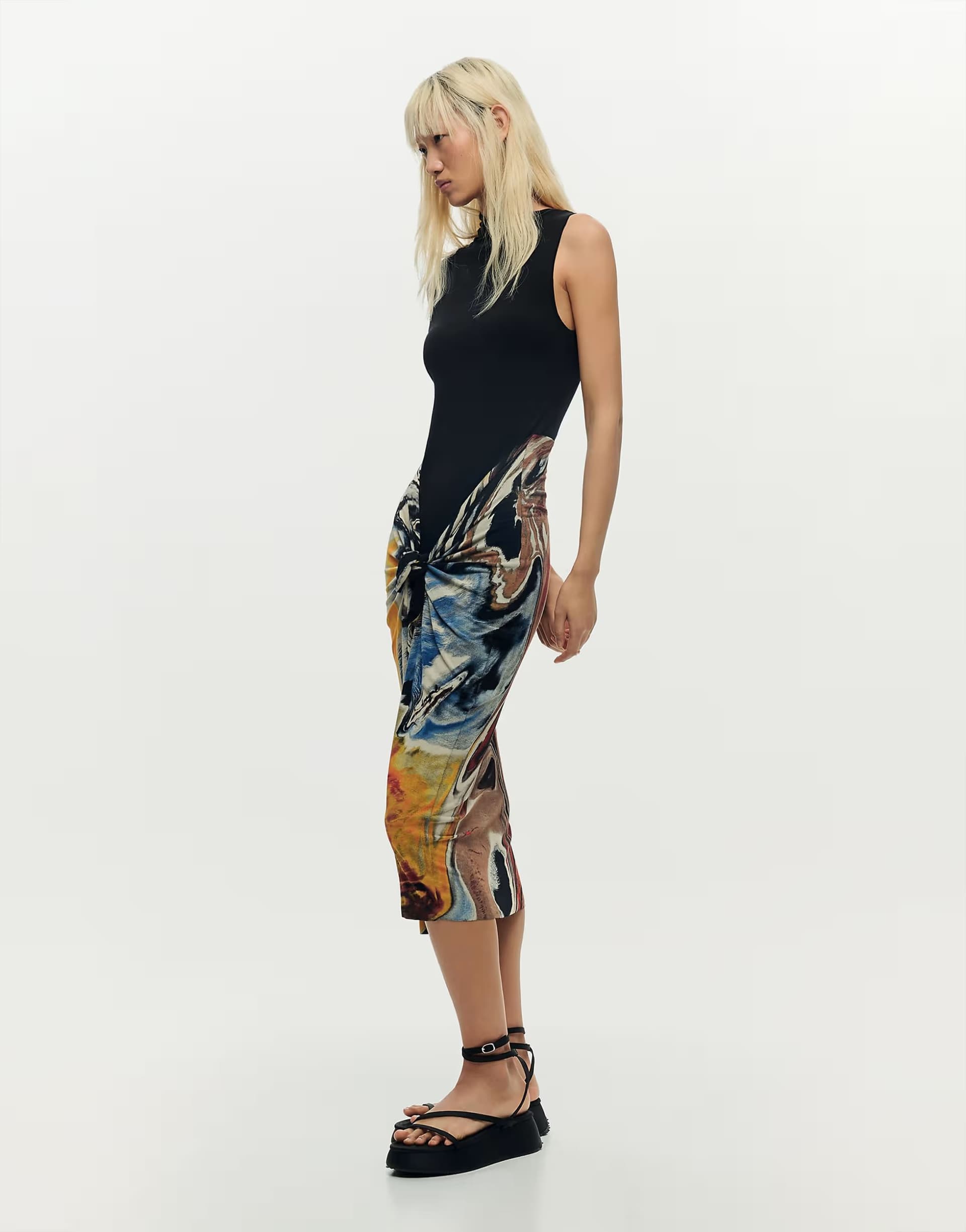 ASOS Desigual Sleeveless printed dress in black