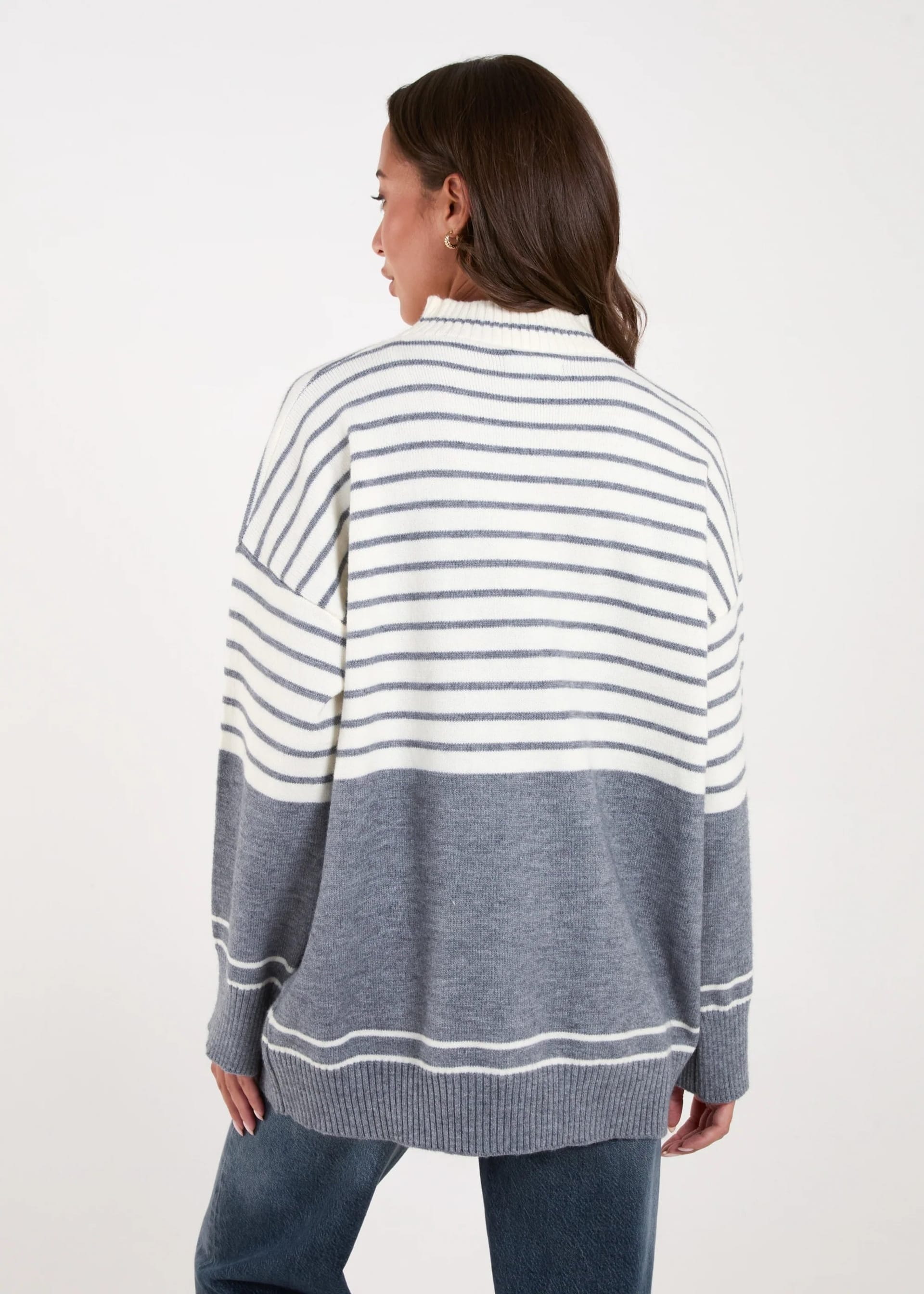 Blue Vanilla Mixed Stripe Round Neck Jumper - 4