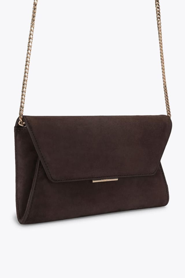 Carvela Carvela Women's 'Spirited Clutch' Suede Bag in Dark Brown - 2