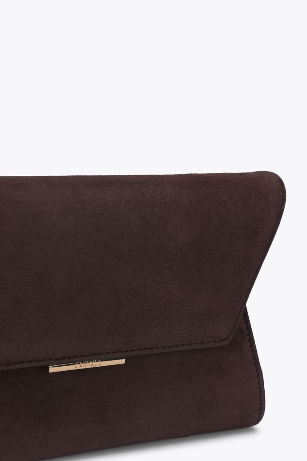 Carvela Carvela Women's 'Spirited Clutch' Suede Bag in Dark Brown - 4