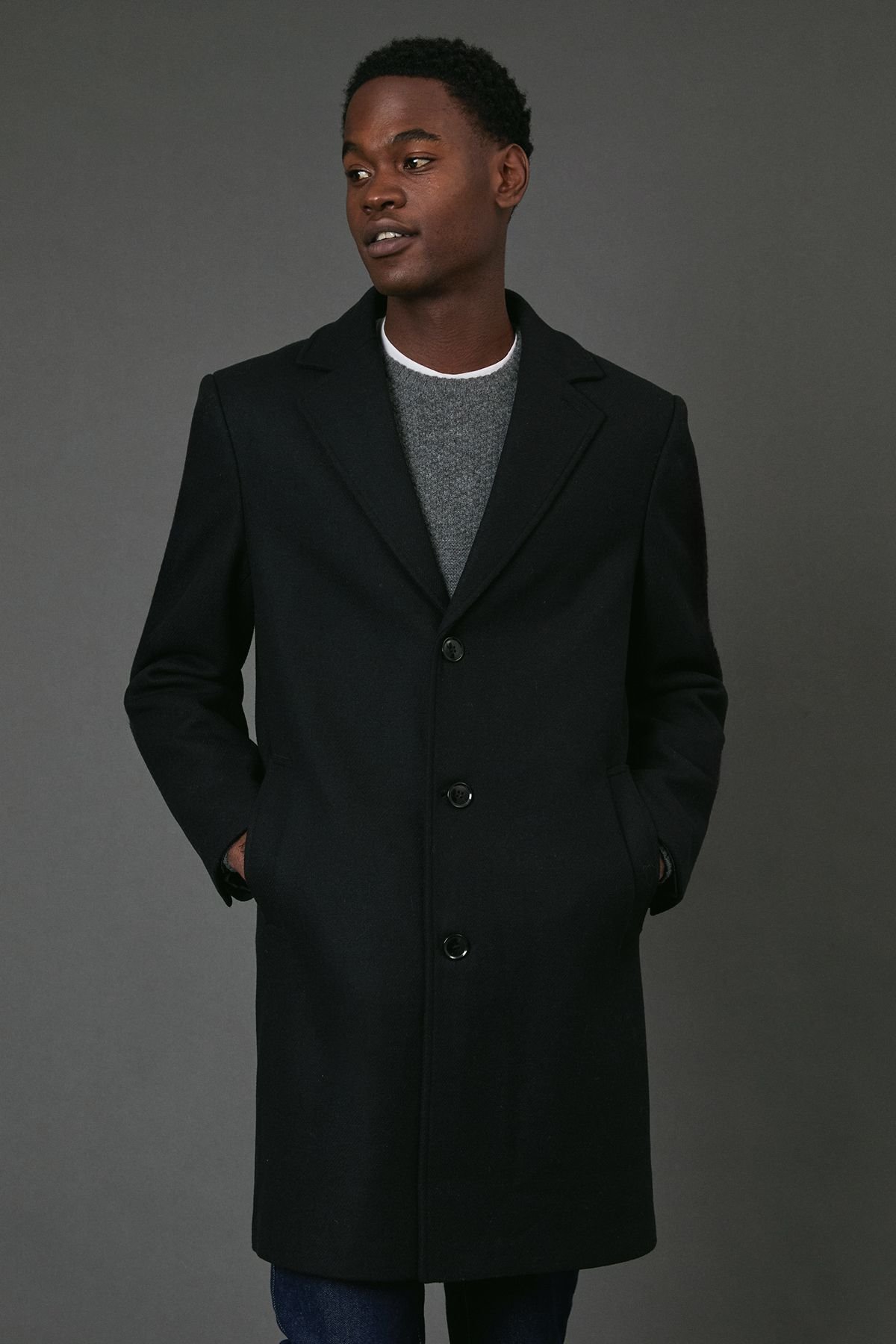 Maine Maine Men's Black Wool Blend Epsom Coat - 2
