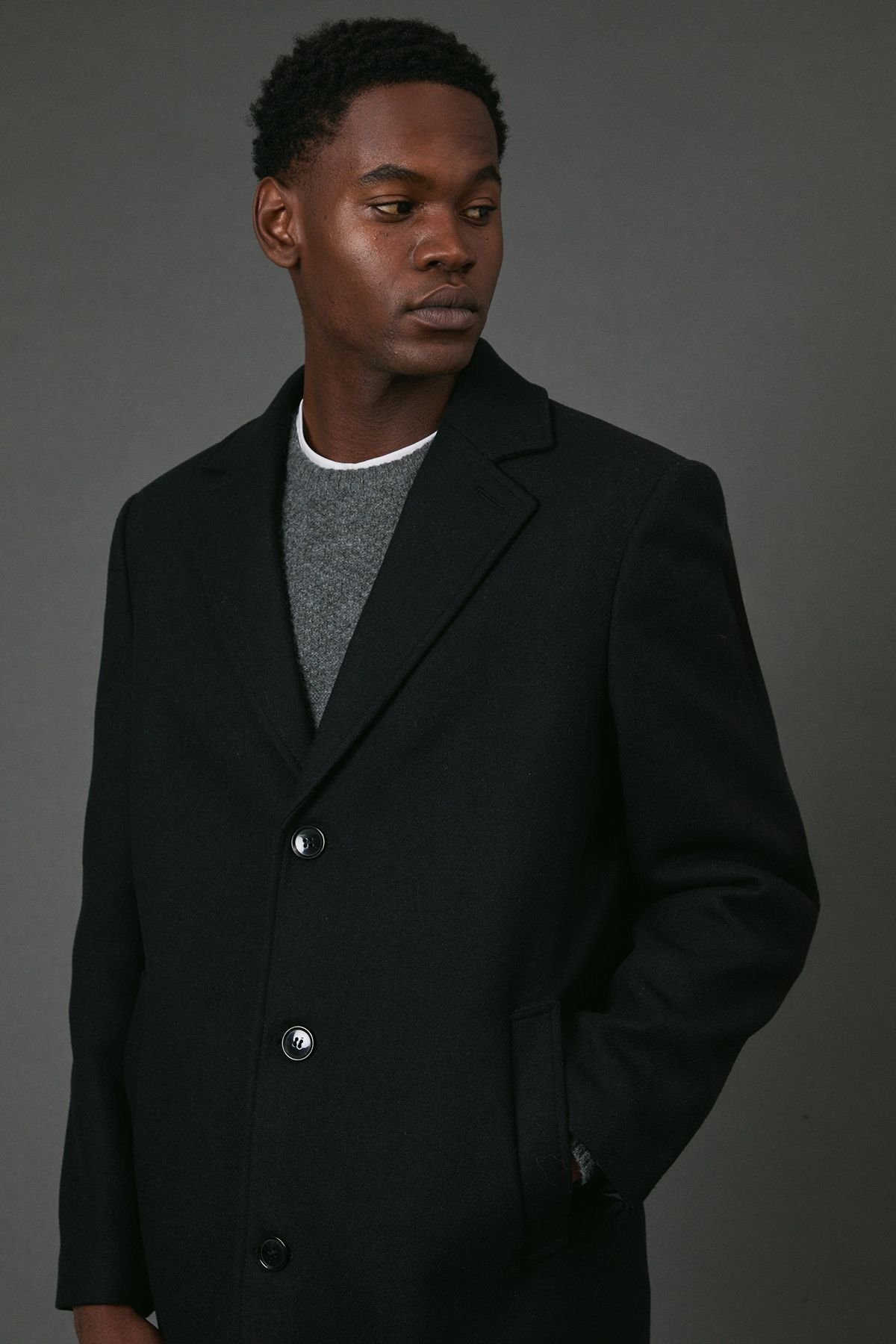 Maine Maine Men's Black Wool Blend Epsom Coat - 4