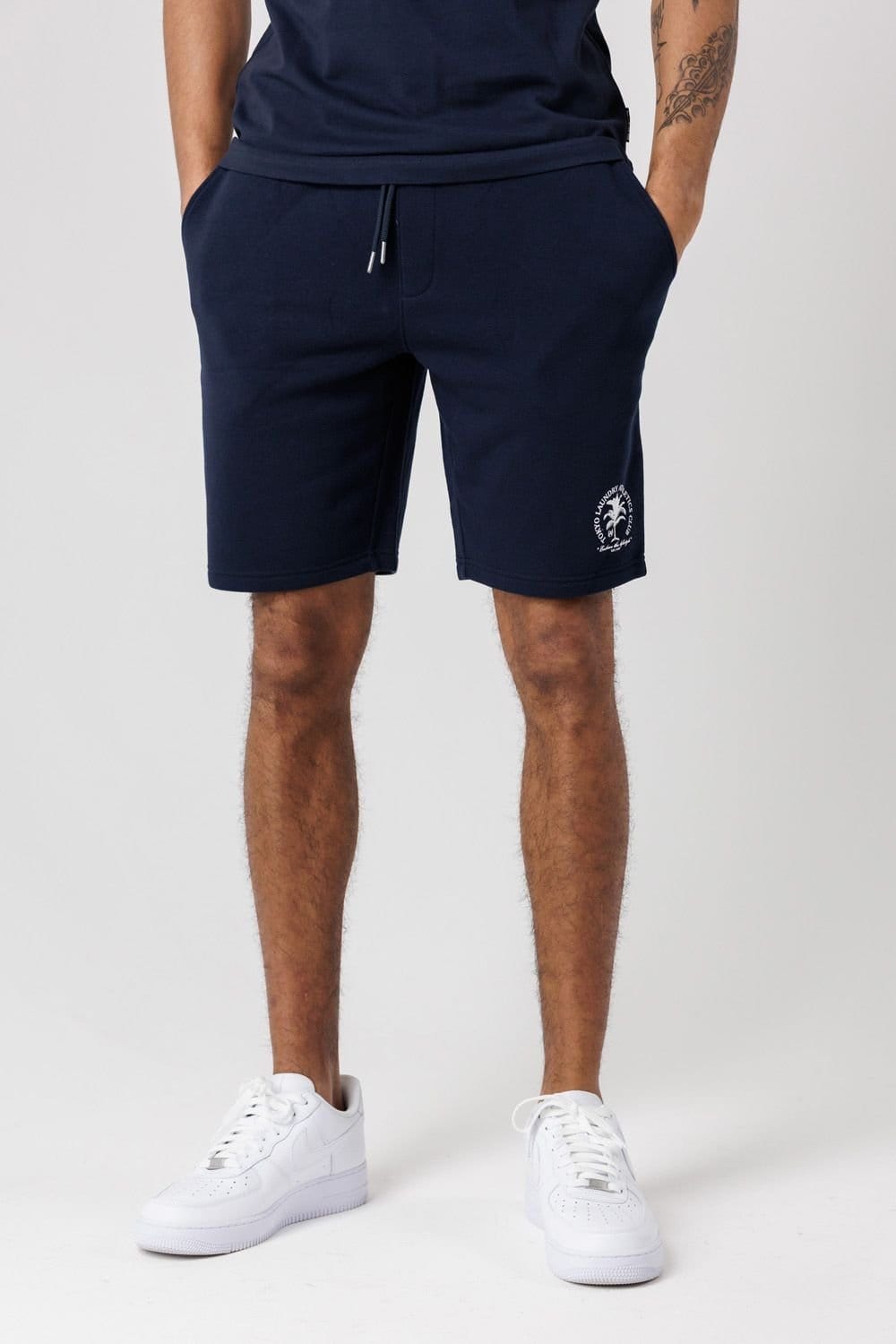 Tokyo Laundry Tokyo Laundry Men's Athletics Club Graphic T-Shirt & Jogger Short Set in Navy - 4