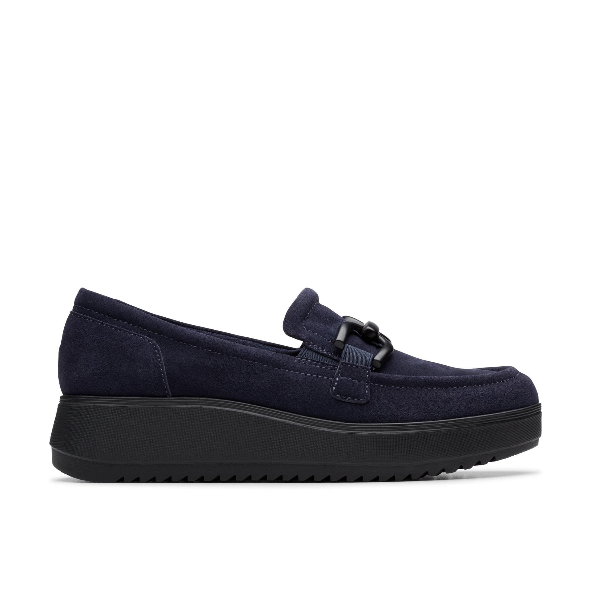 Clarks Clarks Women's Zylah Top Navy Suede Loafers, Slip Ons in Blue