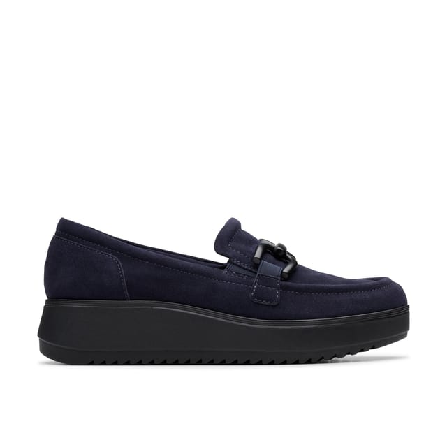 Clarks Clarks Women's Zylah Top Navy Suede Loafers, Slip Ons in Blue - 3