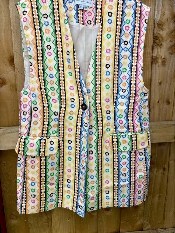 Never Fully Dressed Never fully dressed colourful waistcoat / blazer / top size 10