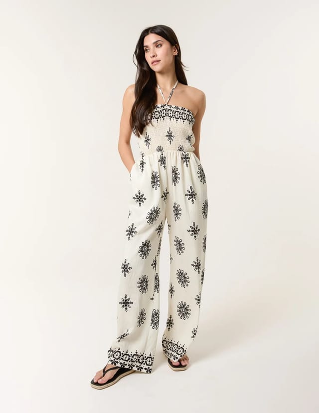 Blue Vanilla Jumpsuit With Floral Print - 2