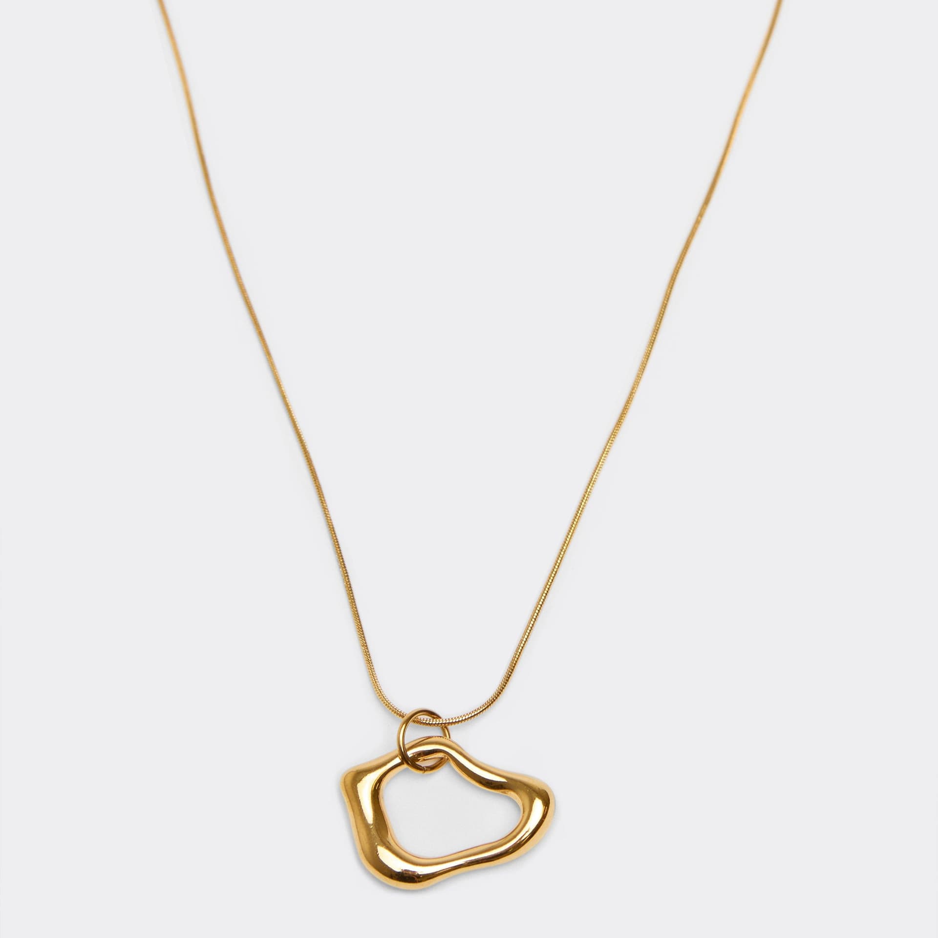EGO EGO Gold Hammered Ring Pendant Necklace, Women's Size UK 0