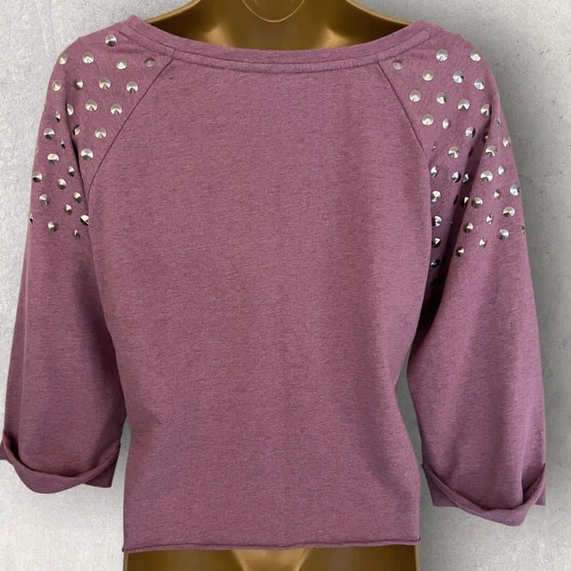 Topshop Topshop Dusky Pink Cotton Stud Detail Short Top Sweatshirt UK 12 NWT RRP £34