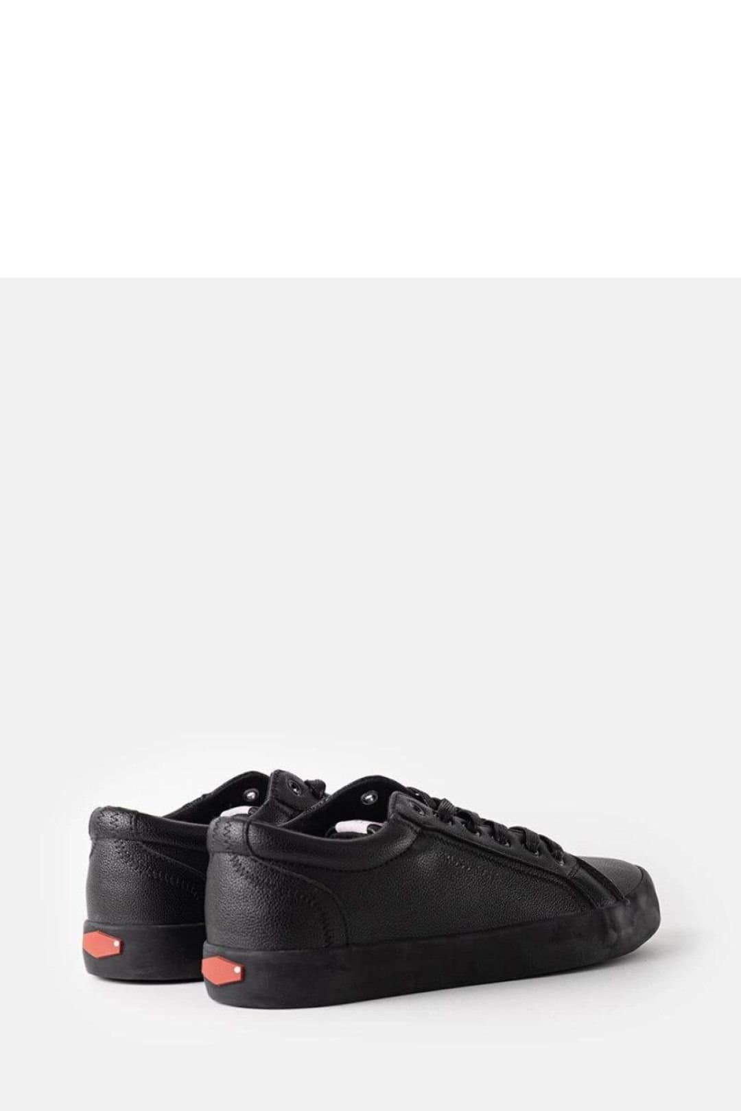 Love Lace Love Lace Black Suede Lace-Up Sneakers with Red Accents