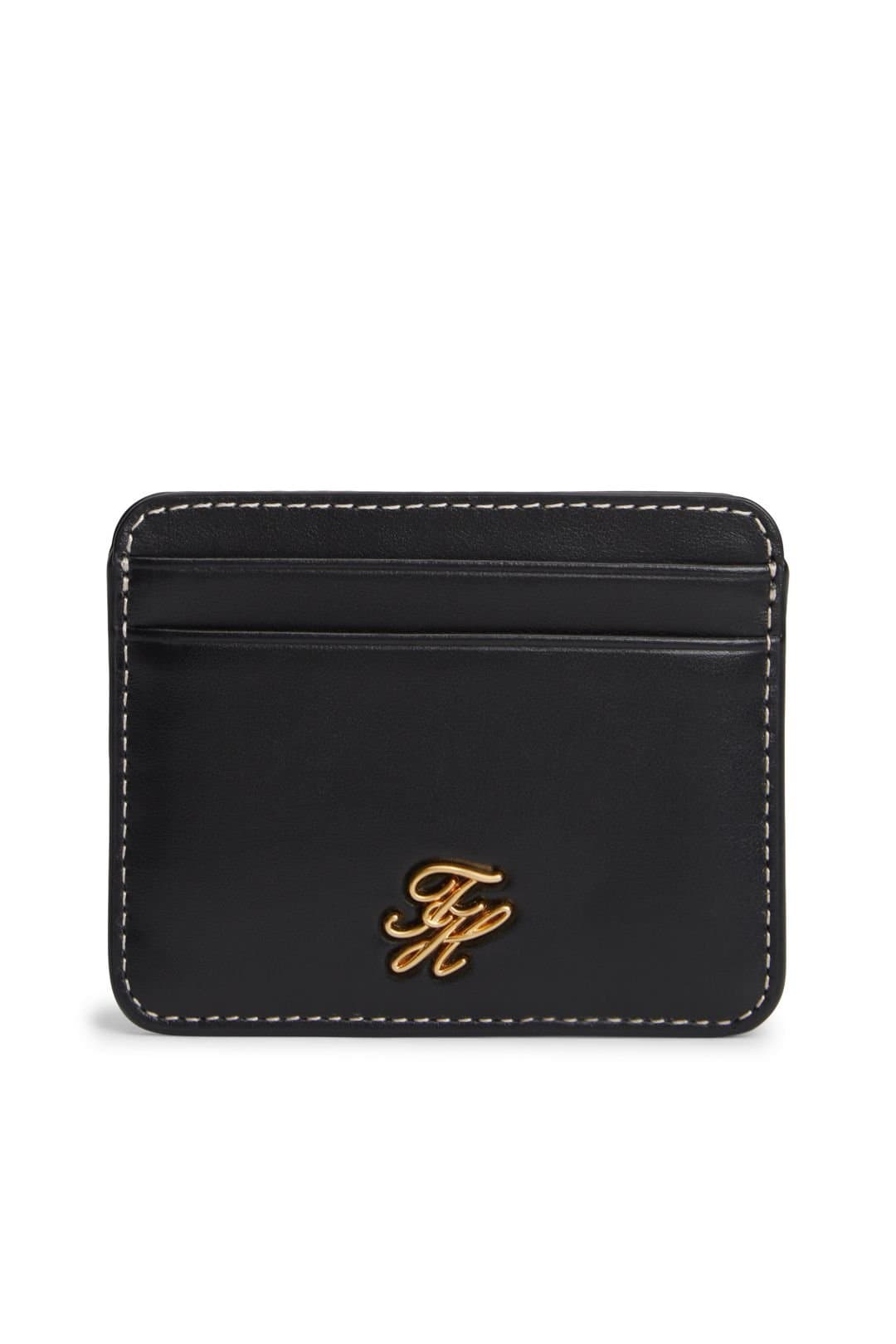 Tommy Hilfiger Tommy Hilfiger Women's Script Leather Cc Holder Black