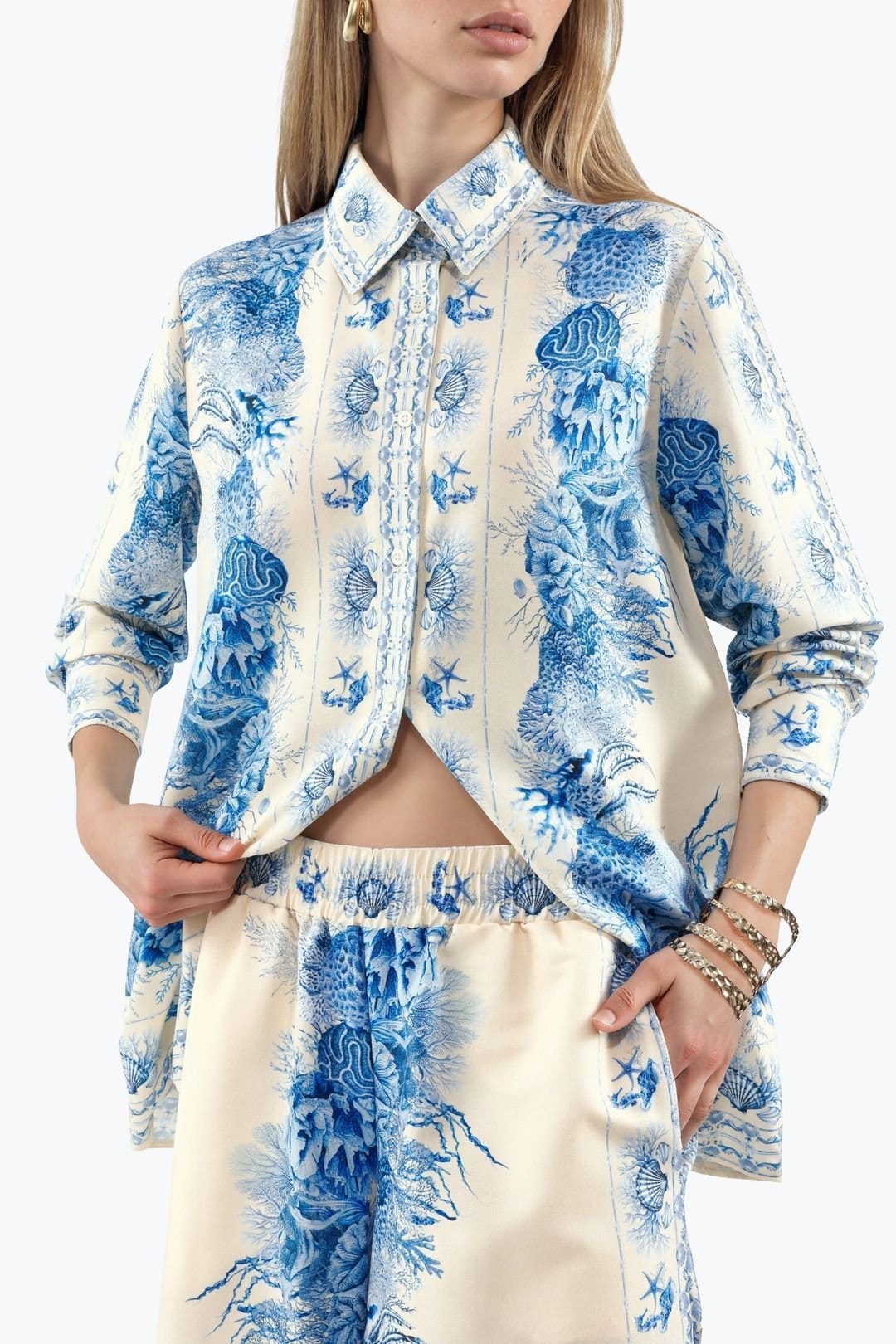 MSN Collection MSN Collection Women's Floral Shirt & Wide-Leg Trousers Set - 4