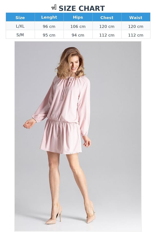 Love Lace Love Lace Women's Loose Fit Long Sleeve Dress Elastic Waist in Pink - 3