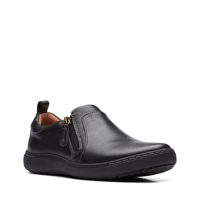 Clarks Clarks Women's Nalle Lilac Black Leather Slip Ons - 2
