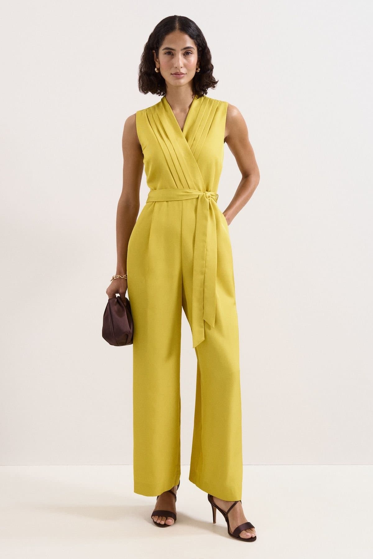 Phase Eight Phase Eight Women's Taylor High-Waist Wrap Jumpsuit in Mustard