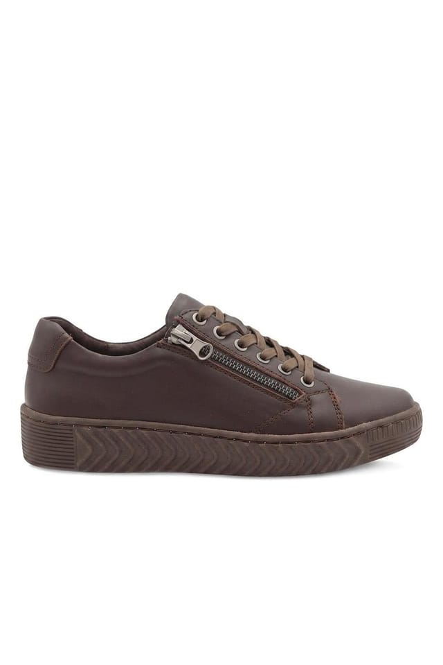 Pavers Pavers Women's Casual Leather Trainers in Dark Brown - 2