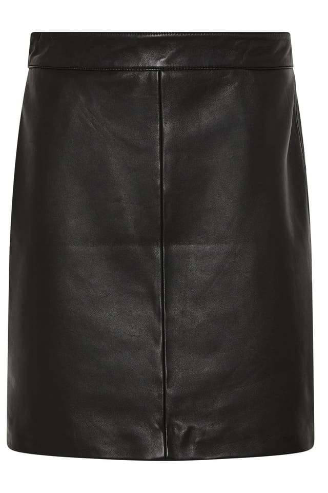 M&Co M&Co Women's Premium Real Leather Mini Skirt in Black - 2