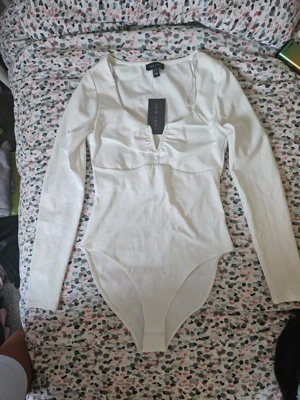 New Look White bodysuit size 12