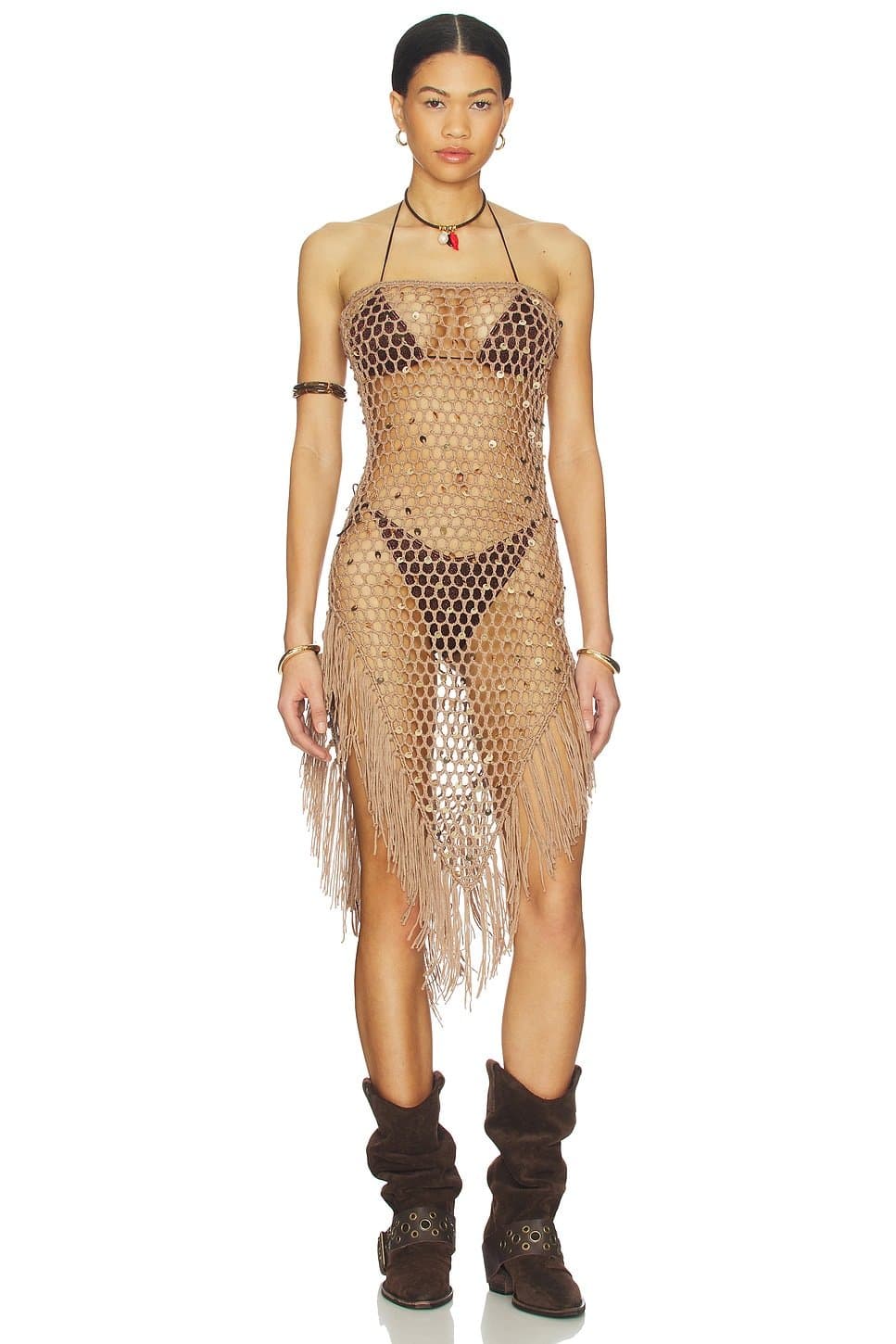 revolve Rami Fringe Strapless Dress