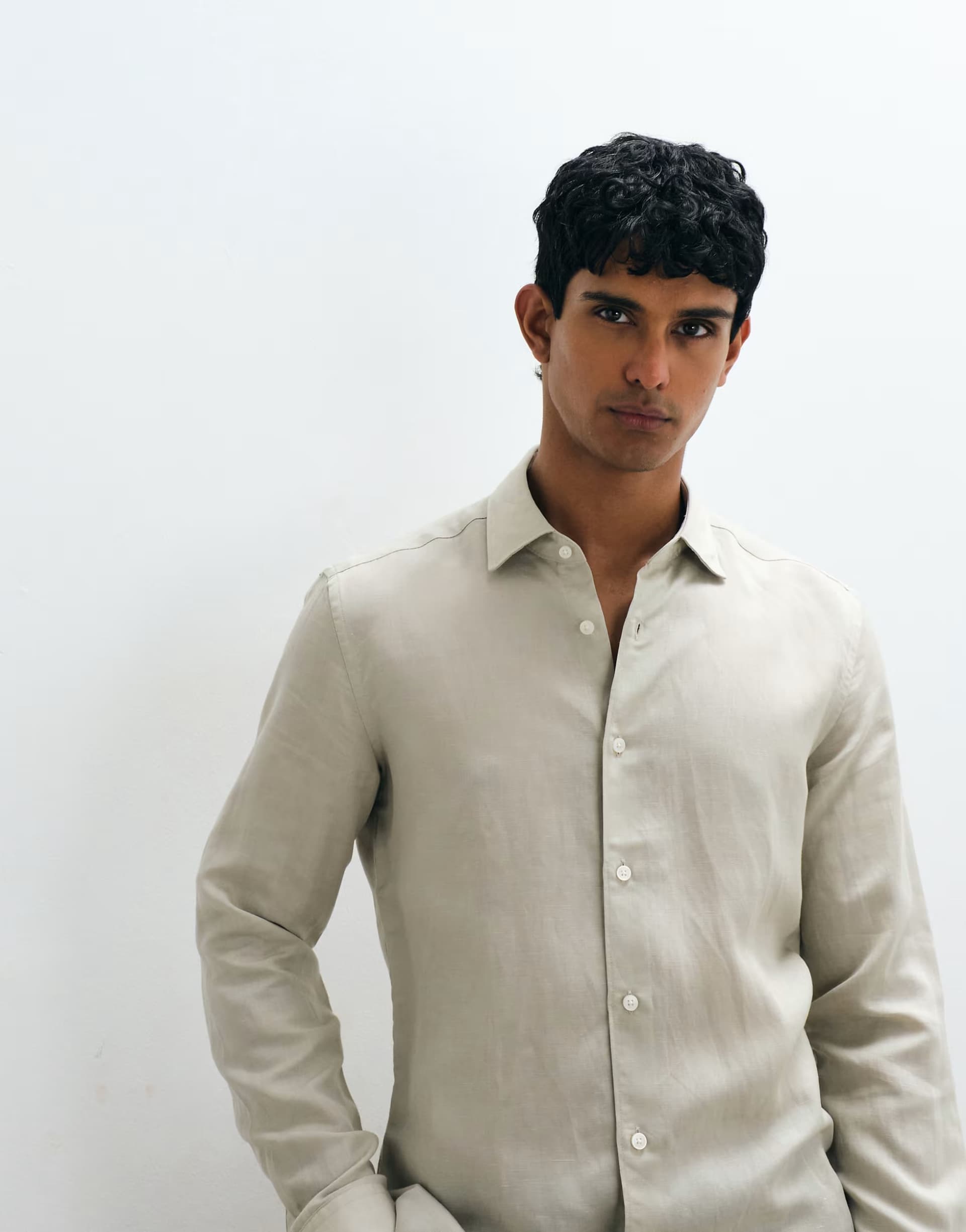 ASOS Mango linen blend releaxed fit shirt in mint green