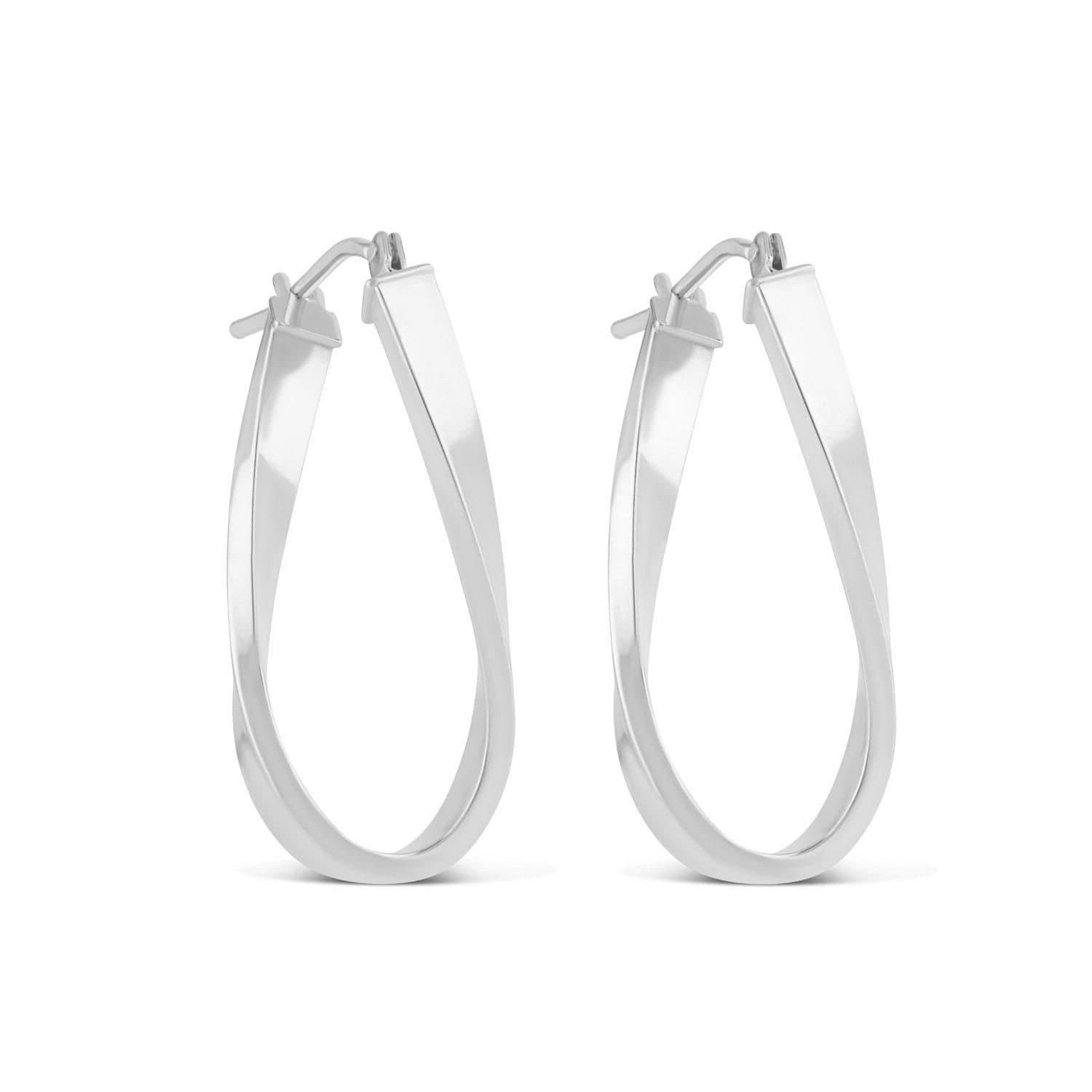 Fraser Hart Fraser Hart Women's 9ct White Gold Figure of 8 Twist Hoop Earrings