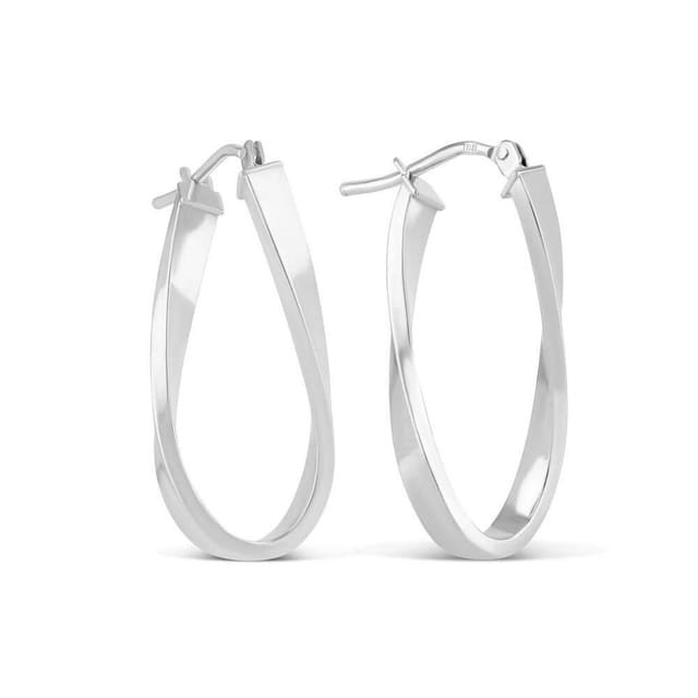 Fraser Hart Fraser Hart Women's 9ct White Gold Figure of 8 Twist Hoop Earrings - 2