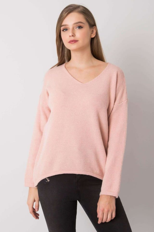 Love Lace Love Lace Women's Light Pink Oversize Long Sleeve Sweater - 2