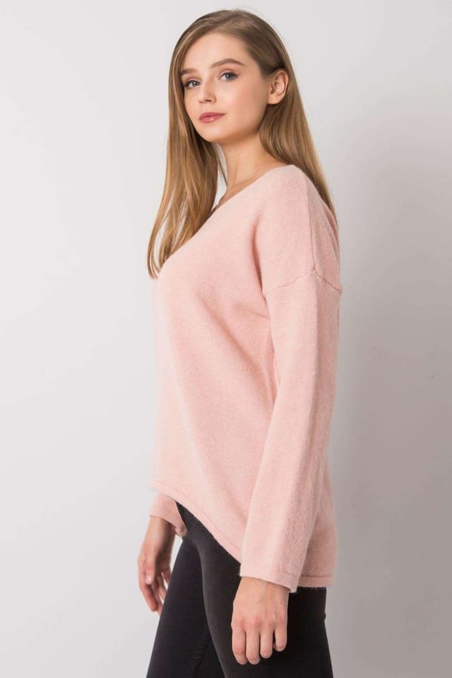 Love Lace Love Lace Women's Light Pink Oversize Long Sleeve Sweater - 3