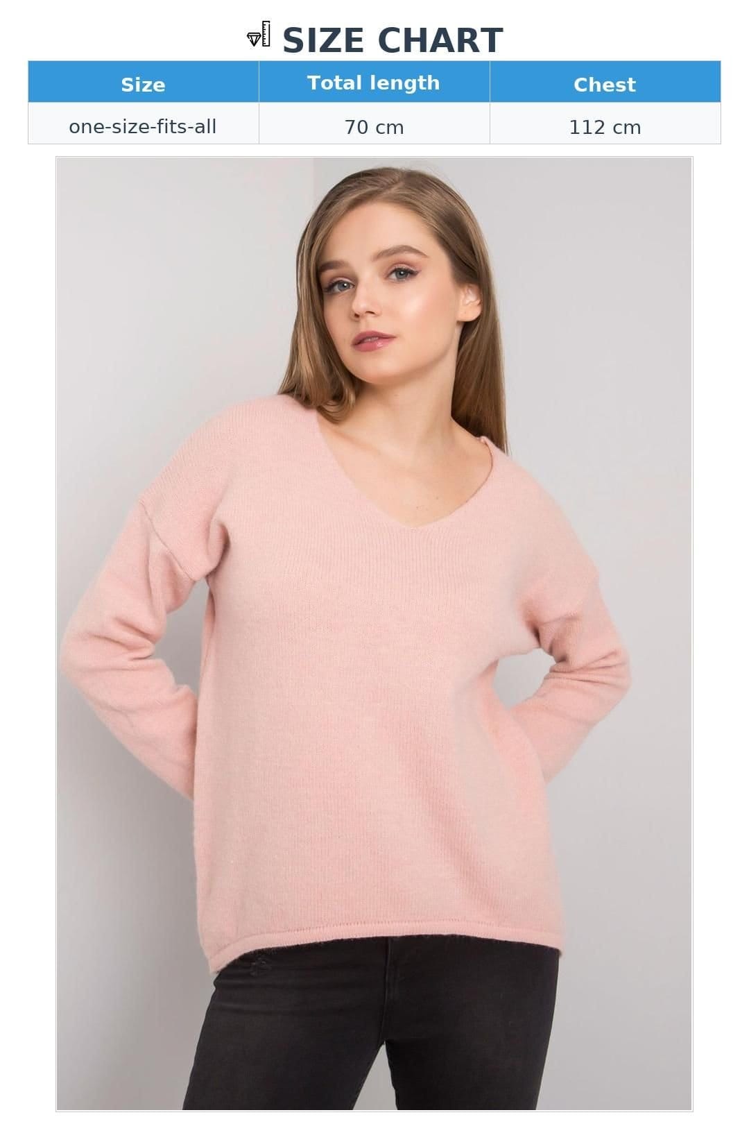 Love Lace Love Lace Women's Light Pink Oversize Long Sleeve Sweater - 4