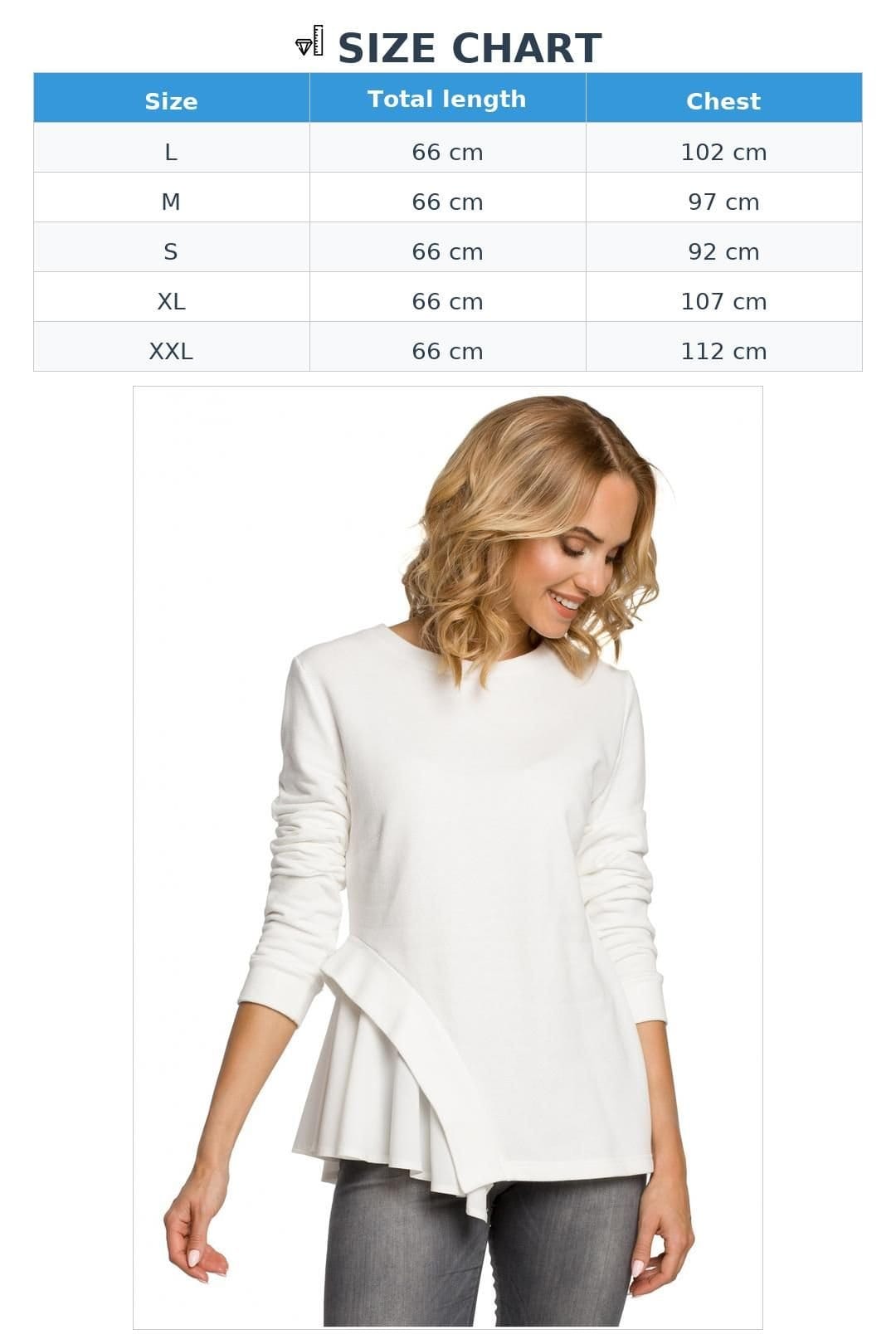 Love Lace Love Lace Women's Asymmetrical Knit & Airy Fabric Blouse in White - 4