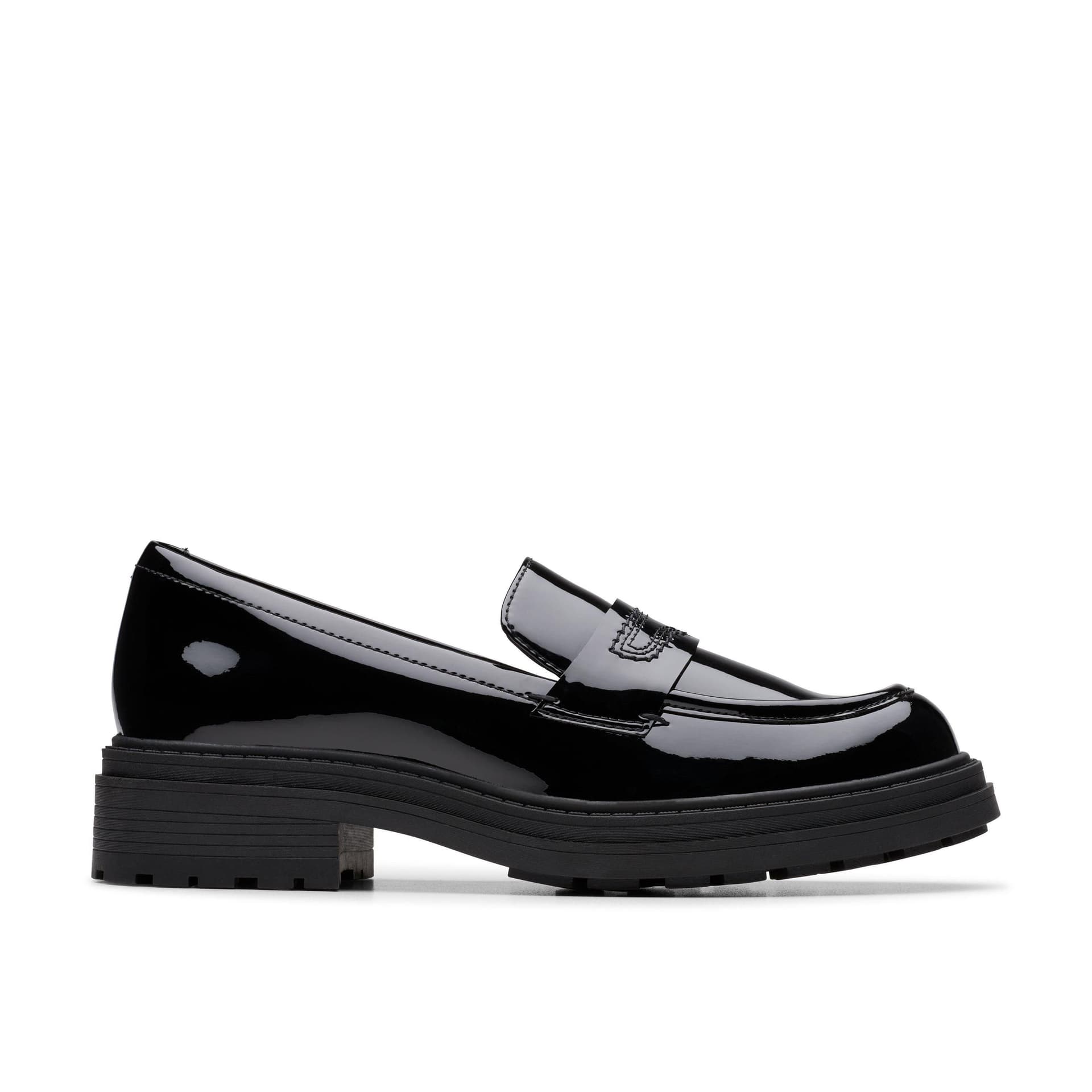 Clarks Clarks Women's Orinoco3 Edge Black Patent Slip Ons, Loafers
