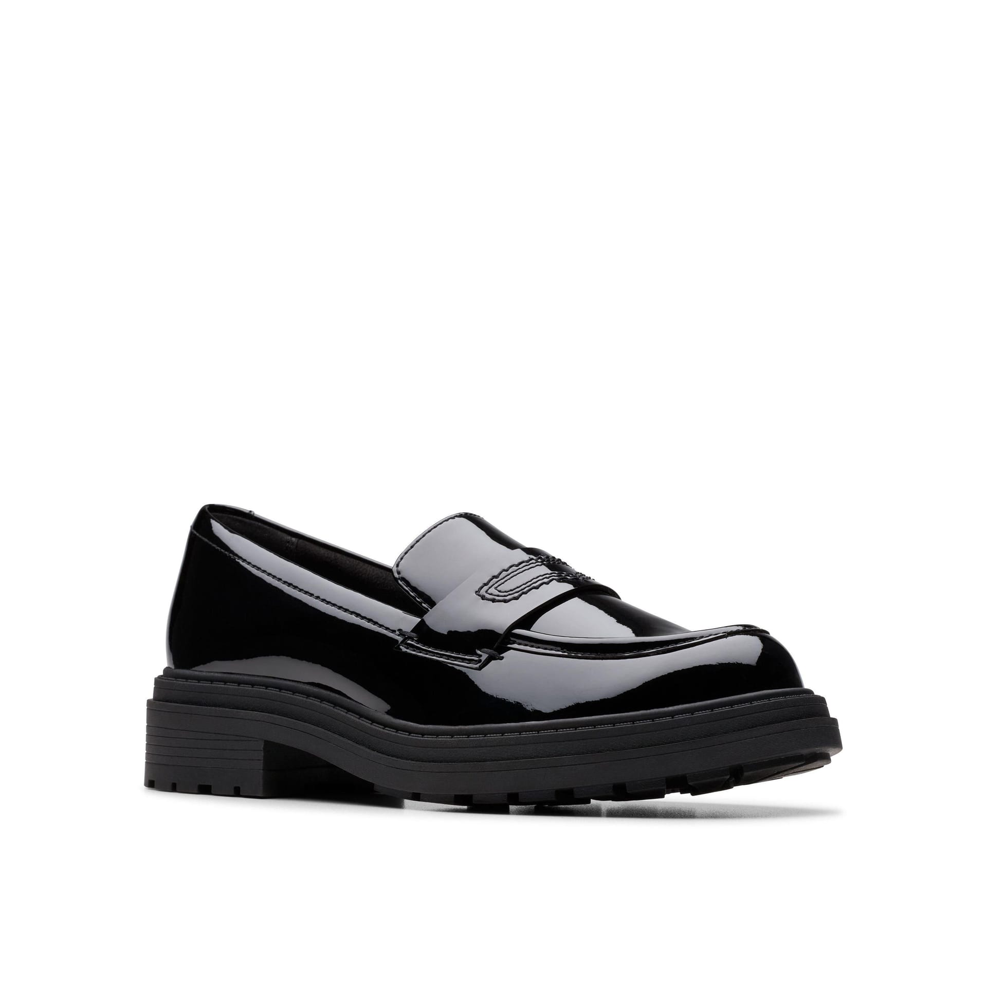 Clarks Clarks Women's Orinoco3 Edge Black Patent Slip Ons, Loafers - 4