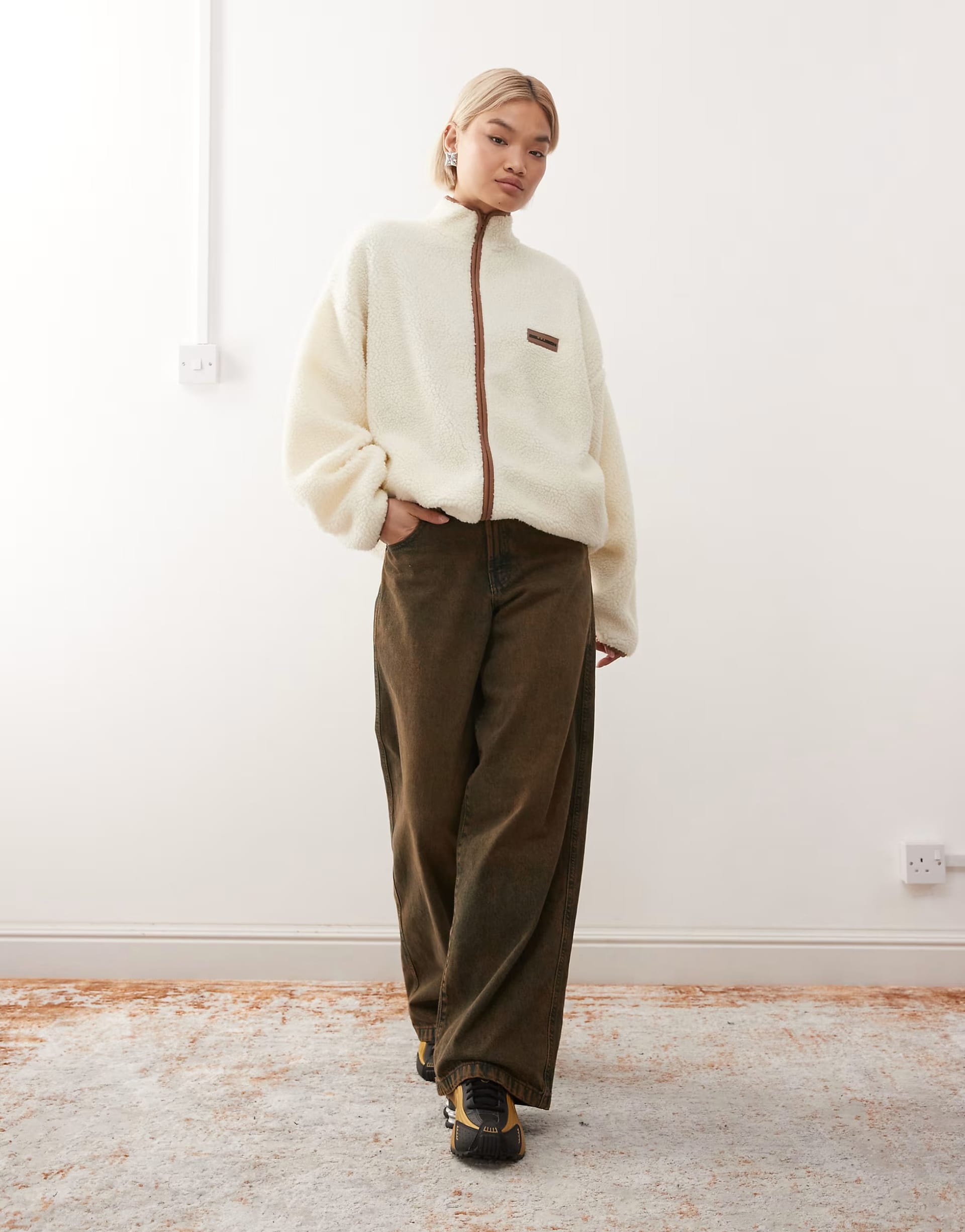 ASOS Cream Fleece Borg Jacket