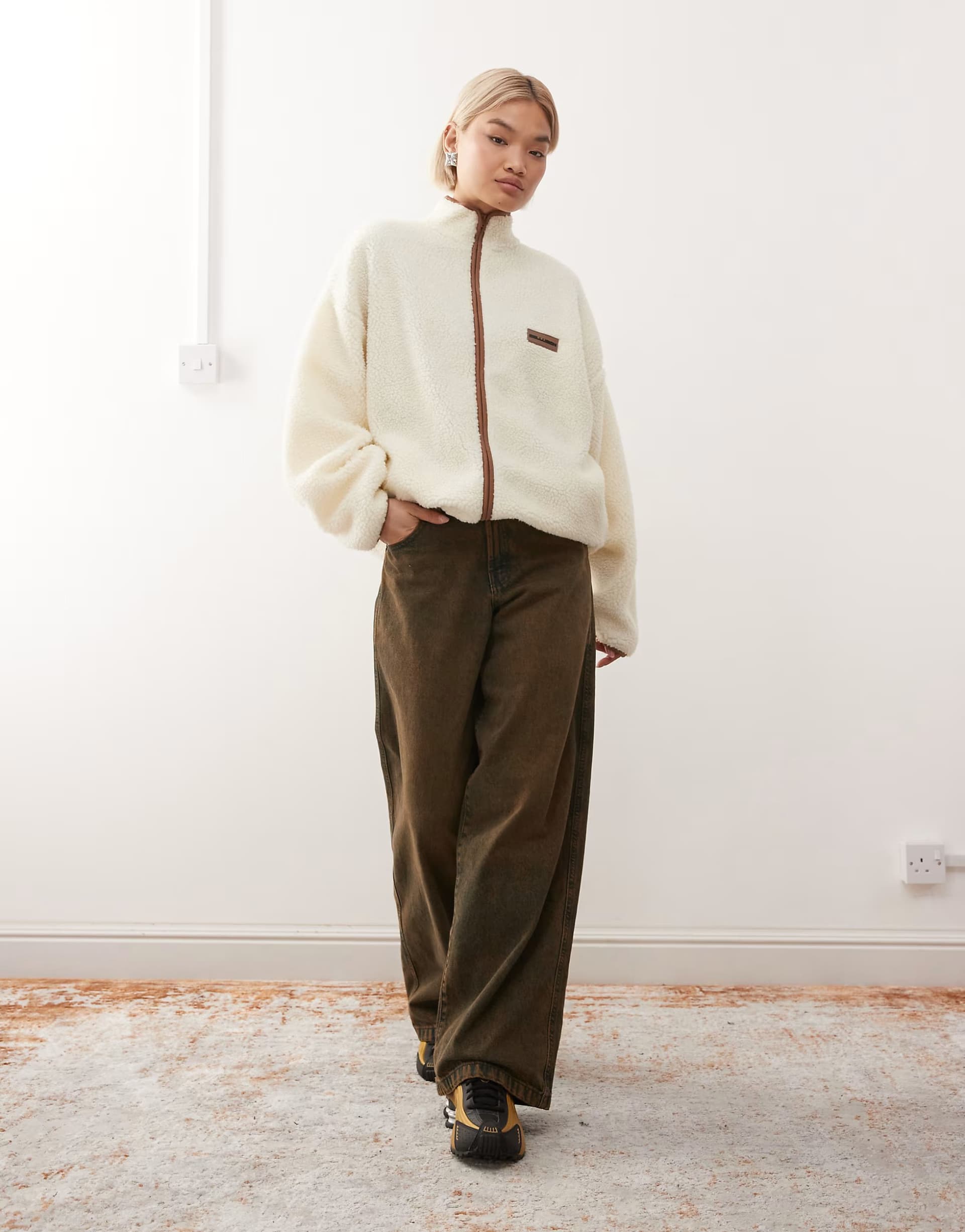 ASOS ASOS Cream Fleece Borg Jacket