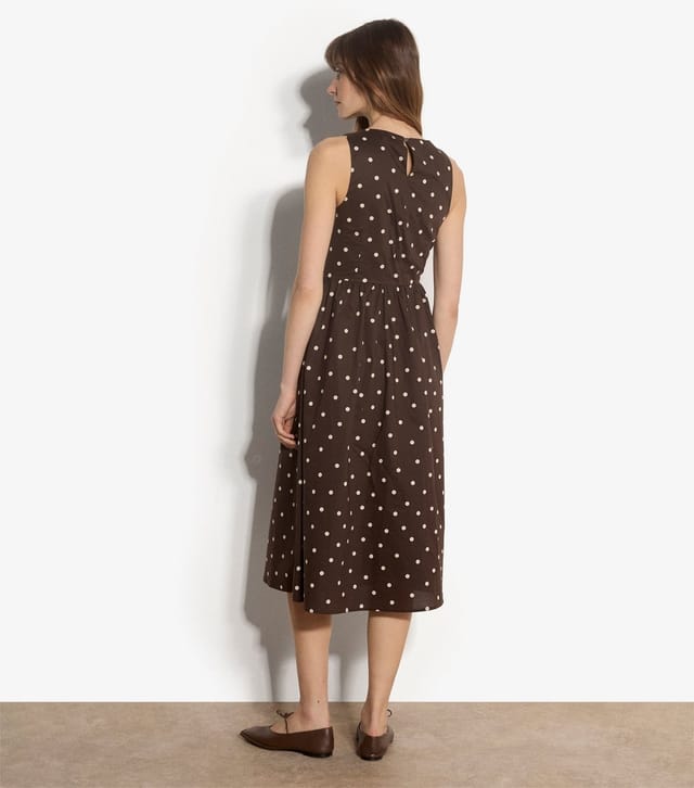 Apricot Women's Brown Cotton Polka Dot Print Midi Dress Apricot New Look - 3