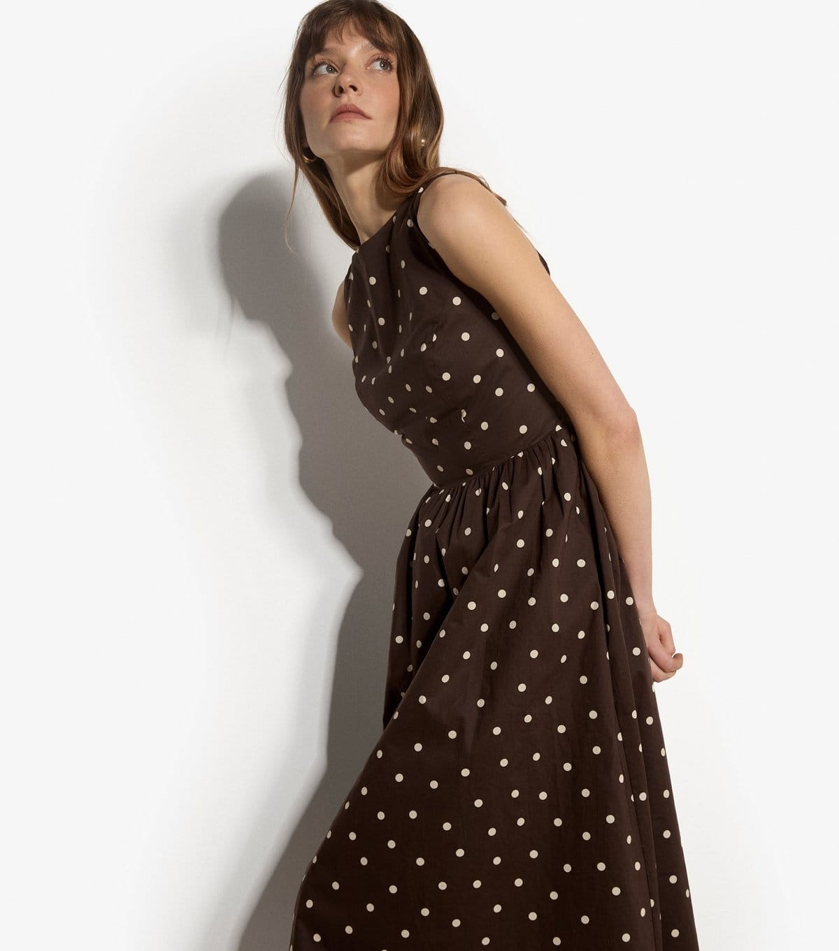 Apricot Women's Brown Cotton Polka Dot Print Midi Dress Apricot New Look - 4