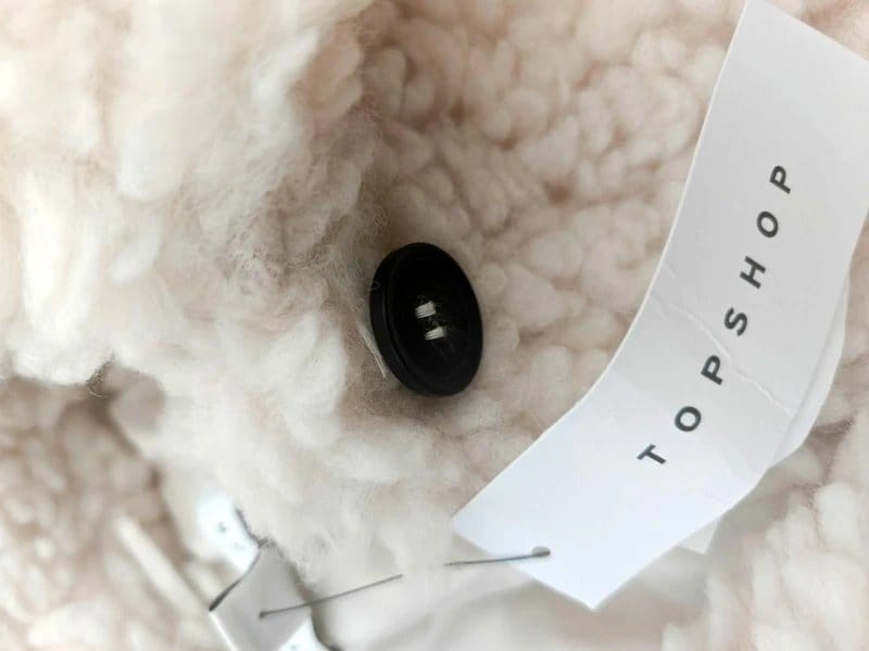 Topshop Off-White Ivory Super Warm Teddy Borg Fleece Lined Long