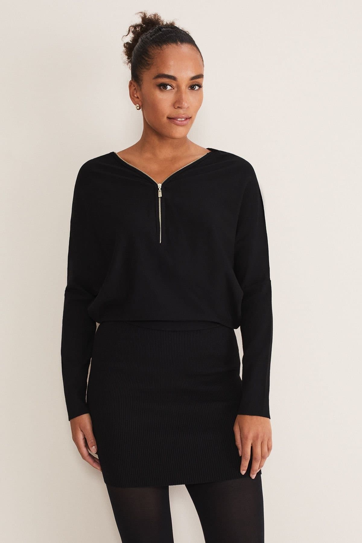 Phase Eight Phase Eight Women's Becca Zip Neck Detail Dress in Black