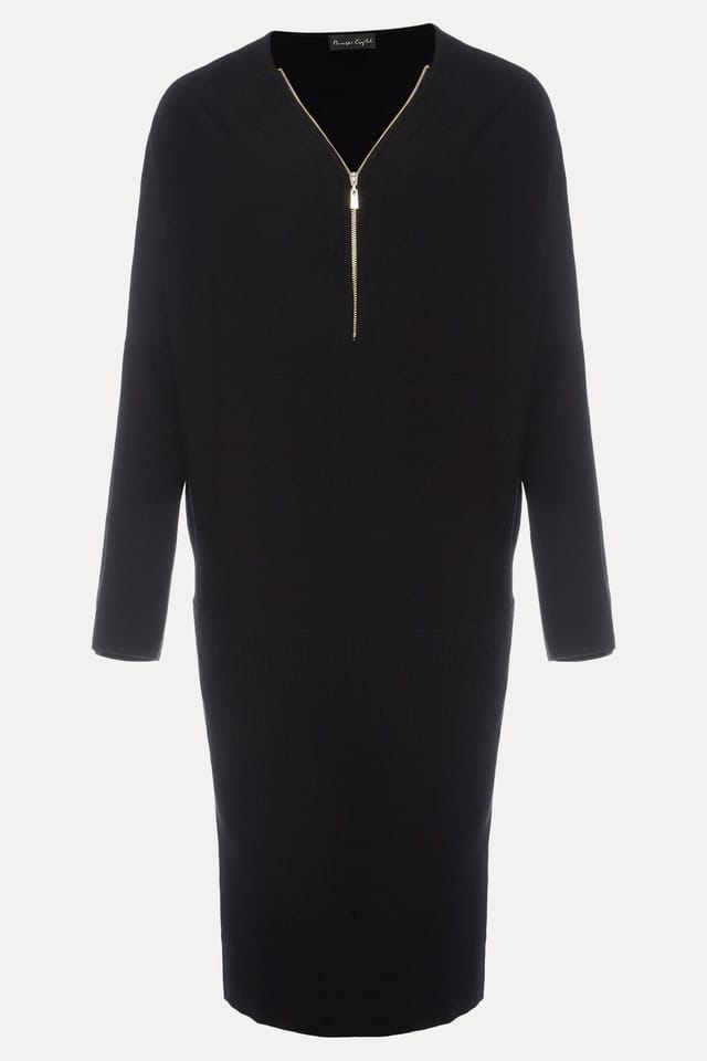 Phase Eight Phase Eight Women's Becca Zip Neck Detail Dress in Black - 2