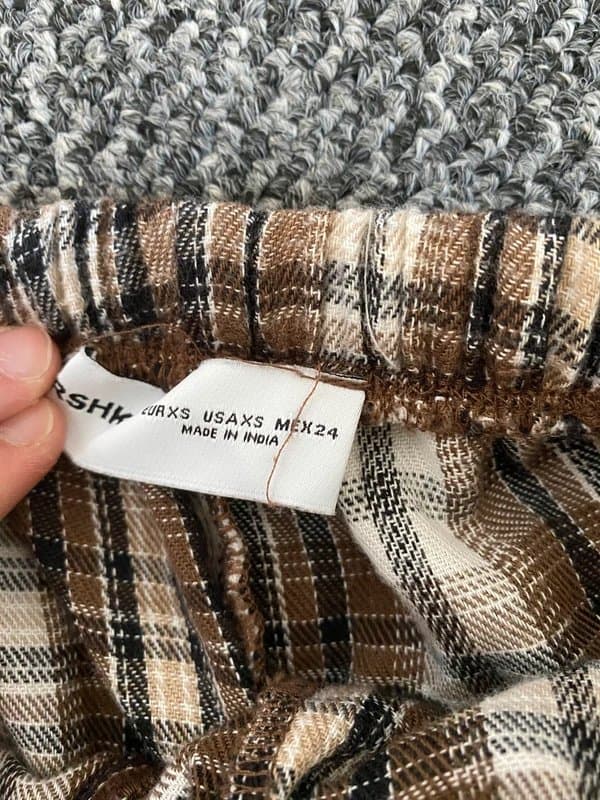 Bershka Bershka tartan brown joggers
