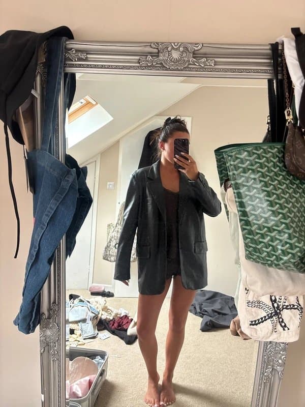 Bershka Bershka Black Leather Blazer