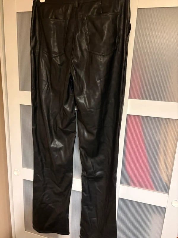 ASOS Design Tall Black Faux Leather Trousers