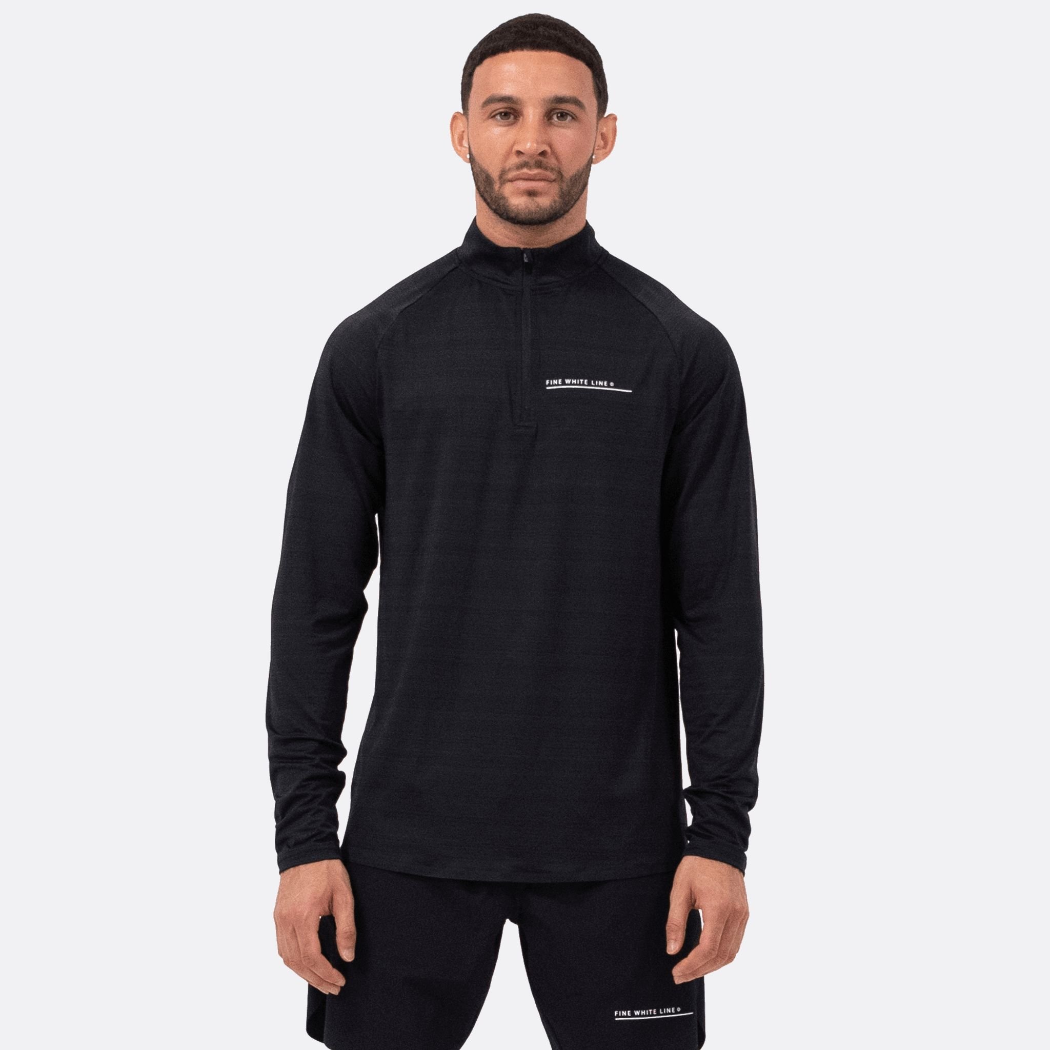 Fine White Line Fine White Line Men's Comet 1/4 Zip Jacket in Black - 4