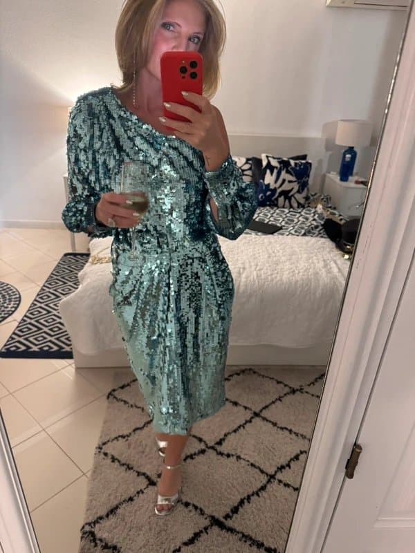 ASOS ASOS sequin turquoise teal dress
