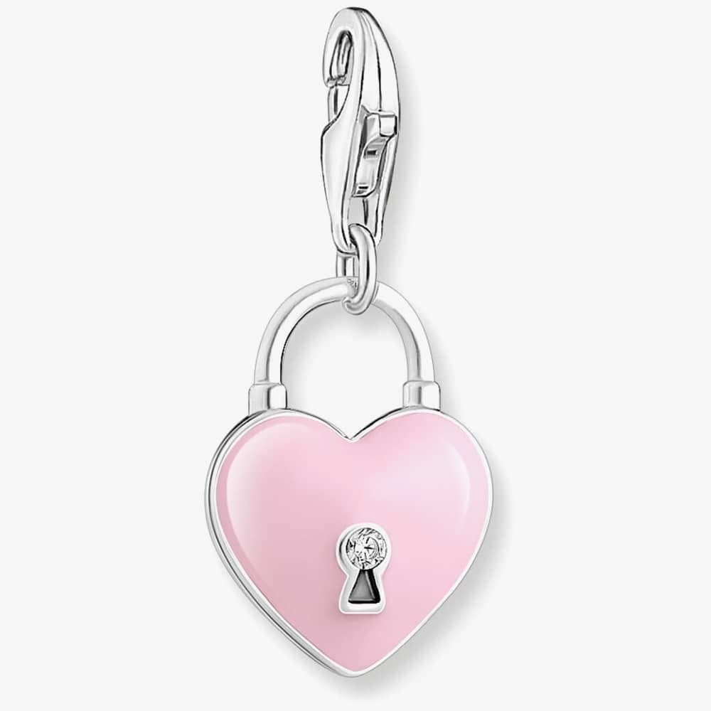 Thomas Sabo THOMAS SABO Women's Pink Enamel Be Mine Heart Padlock Charm 2071-691-9