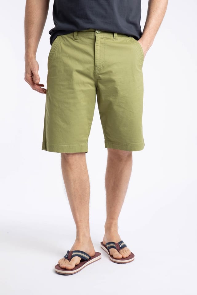 Weird Fish Weird Fish Men's Rayburn Cotton Flat Front Shorts in Pale Green - 3